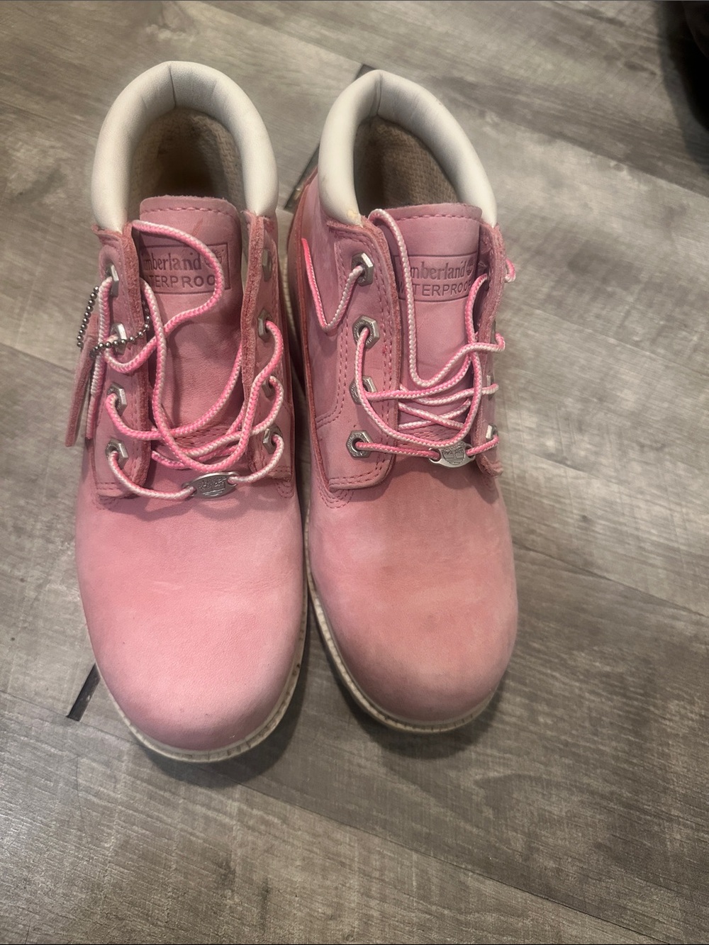 Timberland Pink Lace-Up Women's Boots